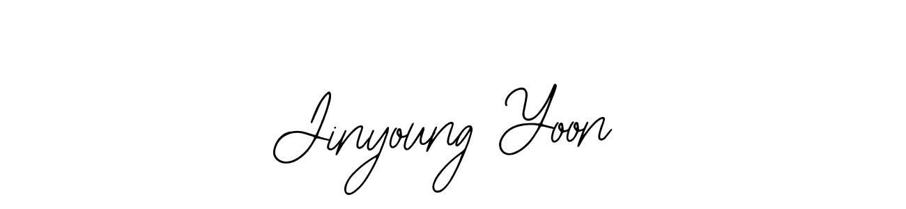 You should practise on your own different ways (Bearetta-2O07w) to write your name (Jinyoung Yoon) in signature. don't let someone else do it for you. Jinyoung Yoon signature style 12 images and pictures png