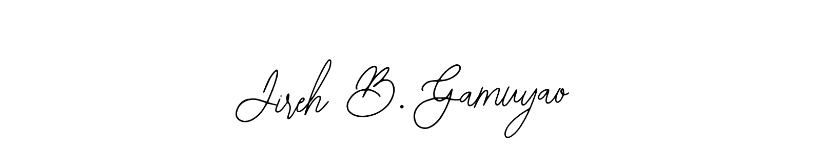 How to Draw Jireh B. Gamuyao signature style? Bearetta-2O07w is a latest design signature styles for name Jireh B. Gamuyao. Jireh B. Gamuyao signature style 12 images and pictures png