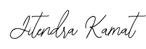 Designed for modern professionals: Jitendra Kamat name signature crafted with Bearetta-2O07w script. Ready for digital PDF workflows. Jitendra Kamat signature style 12 images and pictures png