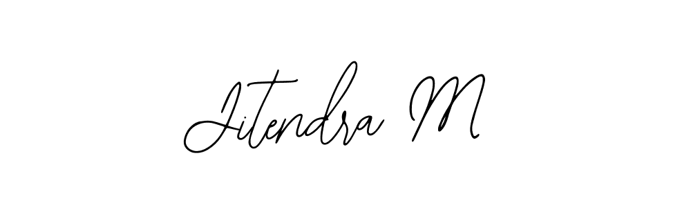 The best way (Bearetta-2O07w) to make a short signature is to pick only two or three words in your name. The name Jitendra M include a total of six letters. For converting this name. Jitendra M signature style 12 images and pictures png