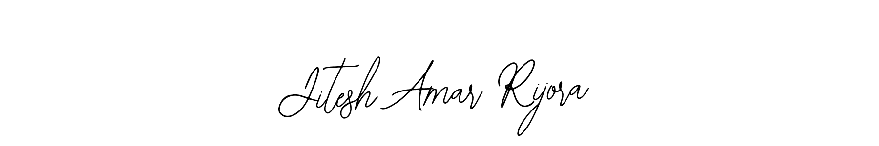 The best way (Bearetta-2O07w) to make a short signature is to pick only two or three words in your name. The name Jitesh Amar Rijora include a total of six letters. For converting this name. Jitesh Amar Rijora signature style 12 images and pictures png