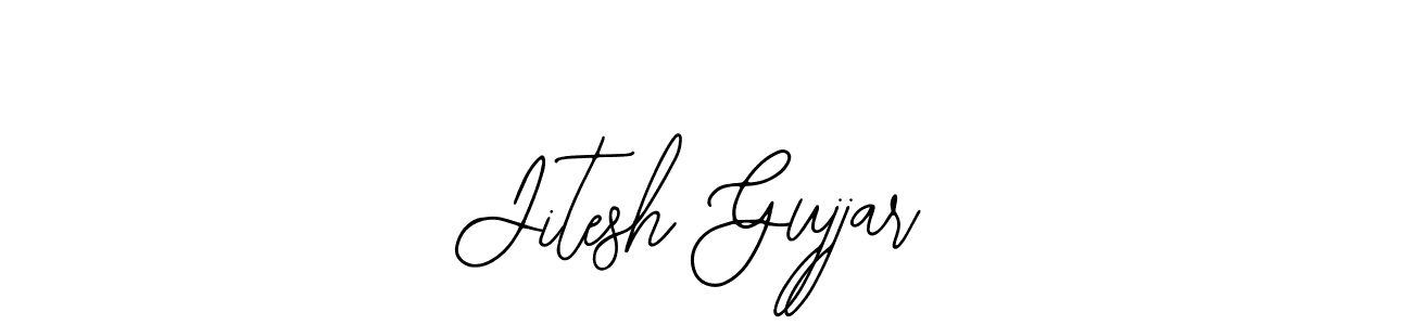 You should practise on your own different ways (Bearetta-2O07w) to write your name (Jitesh Gujjar) in signature. don't let someone else do it for you. Jitesh Gujjar signature style 12 images and pictures png