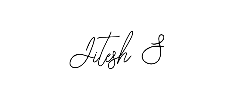 How to make Jitesh S name signature. Use Bearetta-2O07w style for creating short signs online. This is the latest handwritten sign. Jitesh S signature style 12 images and pictures png