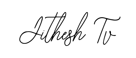 Create your official email sign-off with Jithesh Tv name in Bearetta-2O07w style. Crisp, clean, and perfectly legible across all screens. Jithesh Tv signature style 12 images and pictures png