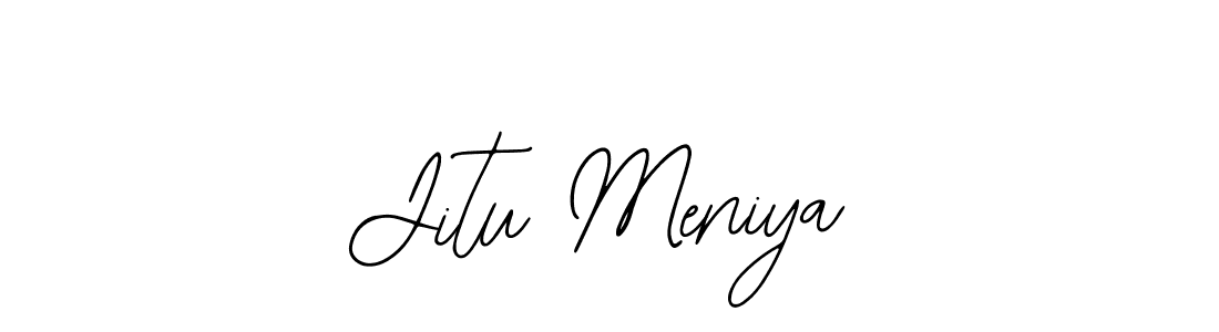 Bearetta-2O07w is a professional signature style that is perfect for those who want to add a touch of class to their signature. It is also a great choice for those who want to make their signature more unique. Get Jitu Meniya name to fancy signature for free. Jitu Meniya signature style 12 images and pictures png