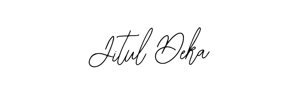 The best way (Bearetta-2O07w) to make a short signature is to pick only two or three words in your name. The name Jitul Deka include a total of six letters. For converting this name. Jitul Deka signature style 12 images and pictures png