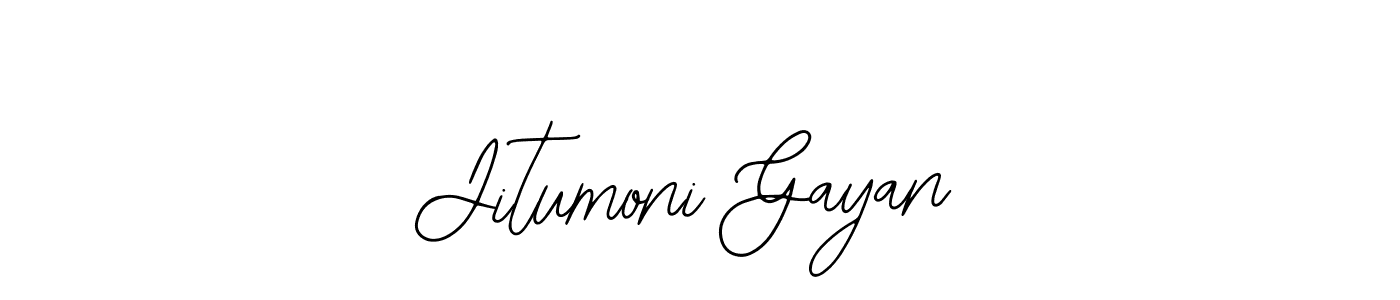 How to make Jitumoni Gayan name signature. Use Bearetta-2O07w style for creating short signs online. This is the latest handwritten sign. Jitumoni Gayan signature style 12 images and pictures png