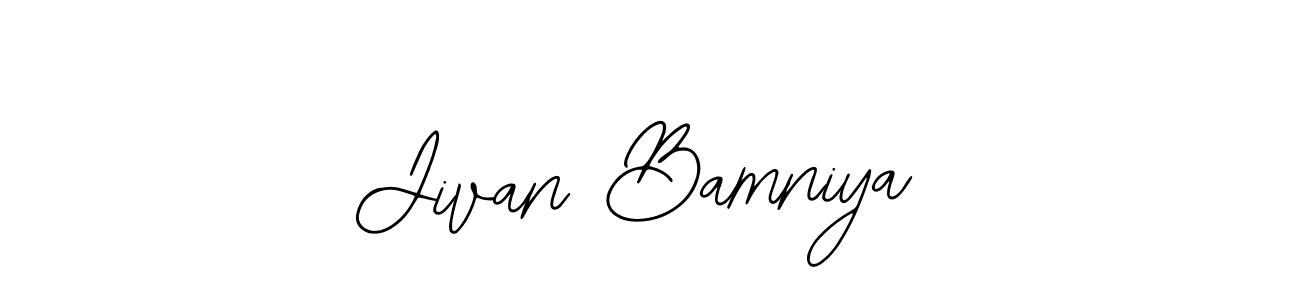 The best way (Bearetta-2O07w) to make a short signature is to pick only two or three words in your name. The name Jivan Bamniya include a total of six letters. For converting this name. Jivan Bamniya signature style 12 images and pictures png