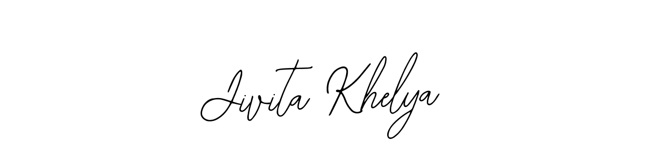 You should practise on your own different ways (Bearetta-2O07w) to write your name (Jivita Khelya) in signature. don't let someone else do it for you. Jivita Khelya signature style 12 images and pictures png