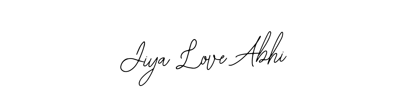 Also You can easily find your signature by using the search form. We will create Jiya Love Abhi name handwritten signature images for you free of cost using Bearetta-2O07w sign style. Jiya Love Abhi signature style 12 images and pictures png