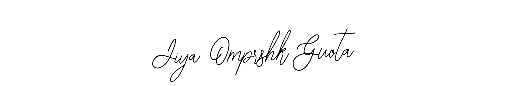 Also You can easily find your signature by using the search form. We will create Jiya Omprshk Guota name handwritten signature images for you free of cost using Bearetta-2O07w sign style. Jiya Omprshk Guota signature style 12 images and pictures png