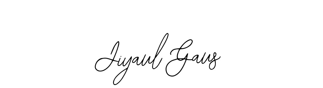 The best way (Bearetta-2O07w) to make a short signature is to pick only two or three words in your name. The name Jiyaul Gaus include a total of six letters. For converting this name. Jiyaul Gaus signature style 12 images and pictures png