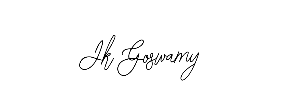 How to make Jk Goswamy name signature. Use Bearetta-2O07w style for creating short signs online. This is the latest handwritten sign. Jk Goswamy signature style 12 images and pictures png