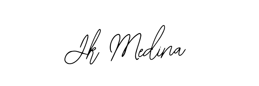 The best way (Bearetta-2O07w) to make a short signature is to pick only two or three words in your name. The name Jk Medina include a total of six letters. For converting this name. Jk Medina signature style 12 images and pictures png