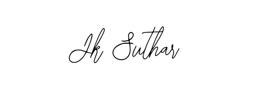 How to make Jk Suthar name signature. Use Bearetta-2O07w style for creating short signs online. This is the latest handwritten sign. Jk Suthar signature style 12 images and pictures png