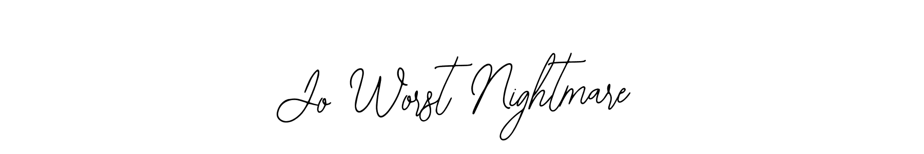 Similarly Bearetta-2O07w is the best handwritten signature design. Signature creator online .You can use it as an online autograph creator for name Jo Worst Nightmare. Jo Worst Nightmare signature style 12 images and pictures png