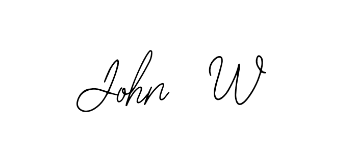 Design your own signature with our free online signature maker. With this signature software, you can create a handwritten (Bearetta-2O07w) signature for name John  W. John  W signature style 12 images and pictures png