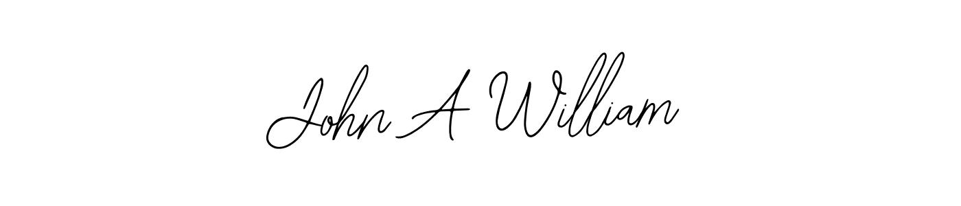 You should practise on your own different ways (Bearetta-2O07w) to write your name (John A William) in signature. don't let someone else do it for you. John A William signature style 12 images and pictures png