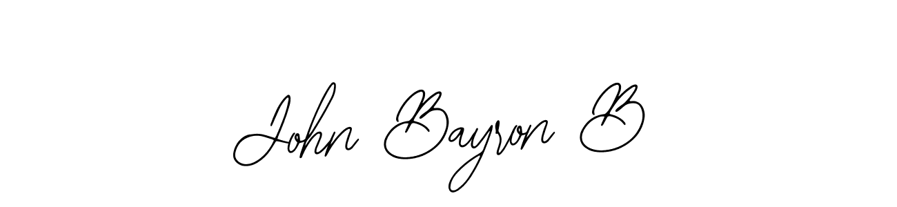 How to make John Bayron B name signature. Use Bearetta-2O07w style for creating short signs online. This is the latest handwritten sign. John Bayron B signature style 12 images and pictures png