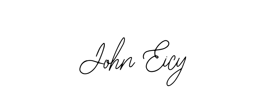 You should practise on your own different ways (Bearetta-2O07w) to write your name (John Eicy) in signature. don't let someone else do it for you. John Eicy signature style 12 images and pictures png