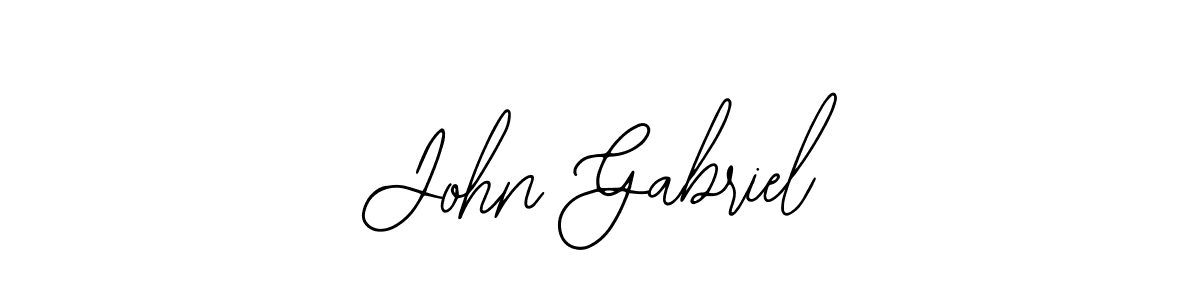 How to make John Gabriel name signature. Use Bearetta-2O07w style for creating short signs online. This is the latest handwritten sign. John Gabriel signature style 12 images and pictures png