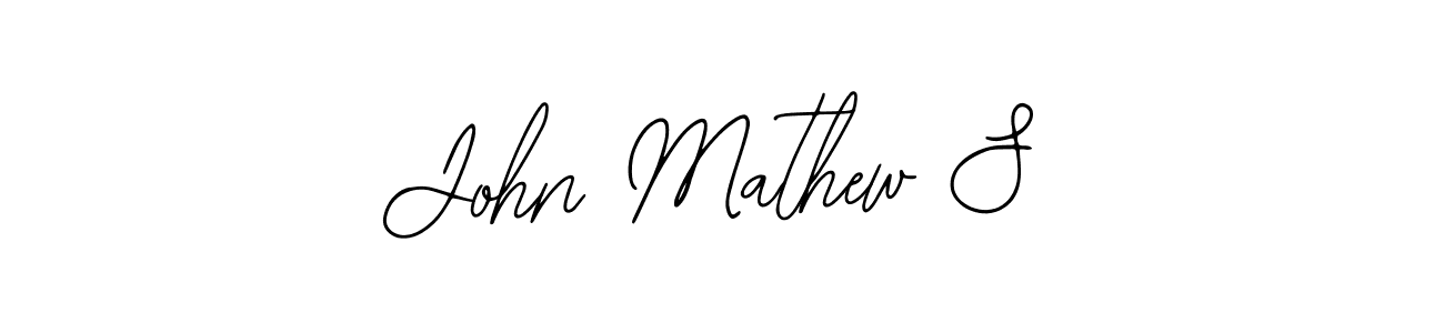 The best way (Bearetta-2O07w) to make a short signature is to pick only two or three words in your name. The name John Mathew S include a total of six letters. For converting this name. John Mathew S signature style 12 images and pictures png