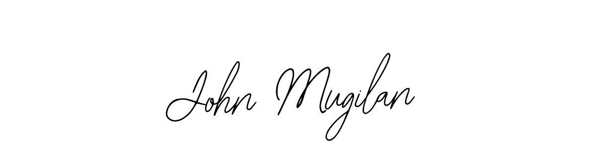 How to make John Mugilan name signature. Use Bearetta-2O07w style for creating short signs online. This is the latest handwritten sign. John Mugilan signature style 12 images and pictures png