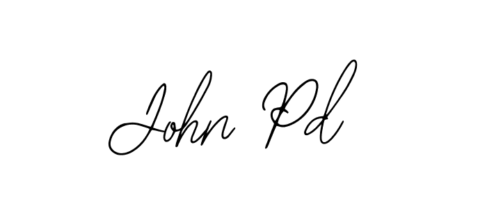 The best way (Bearetta-2O07w) to make a short signature is to pick only two or three words in your name. The name John Pd include a total of six letters. For converting this name. John Pd signature style 12 images and pictures png