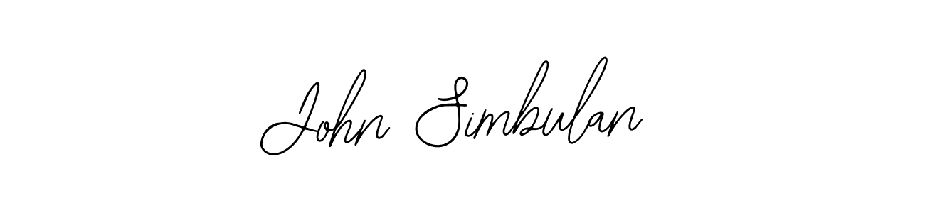 Design your own signature with our free online signature maker. With this signature software, you can create a handwritten (Bearetta-2O07w) signature for name John Simbulan. John Simbulan signature style 12 images and pictures png