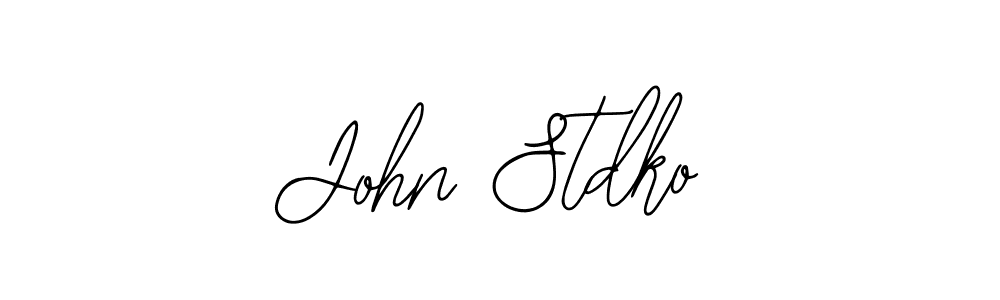 You should practise on your own different ways (Bearetta-2O07w) to write your name (John Stdko) in signature. don't let someone else do it for you. John Stdko signature style 12 images and pictures png