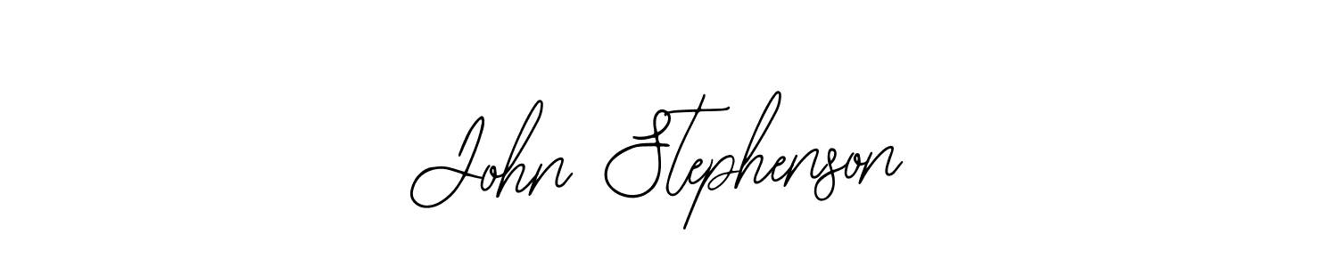 You should practise on your own different ways (Bearetta-2O07w) to write your name (John Stephenson) in signature. don't let someone else do it for you. John Stephenson signature style 12 images and pictures png