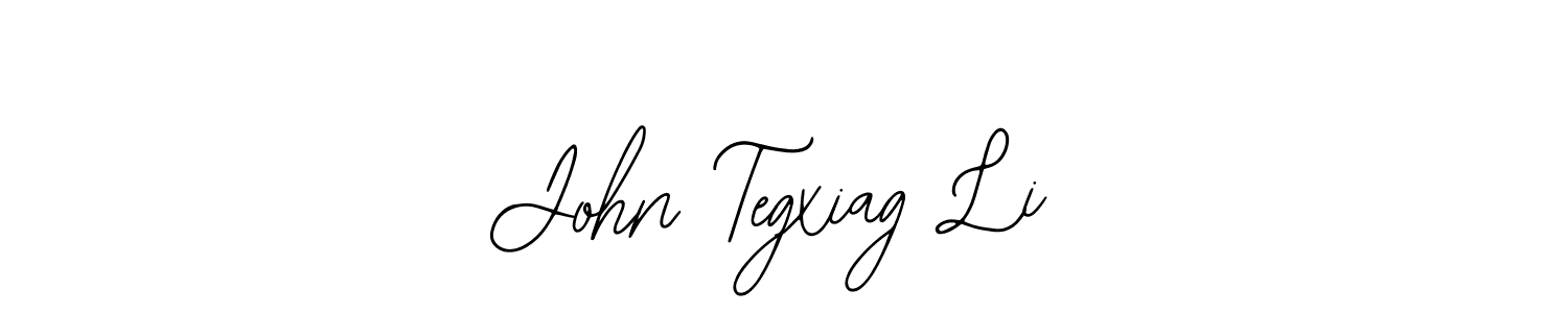 The best way (Bearetta-2O07w) to make a short signature is to pick only two or three words in your name. The name John Tegxiag Li include a total of six letters. For converting this name. John Tegxiag Li signature style 12 images and pictures png