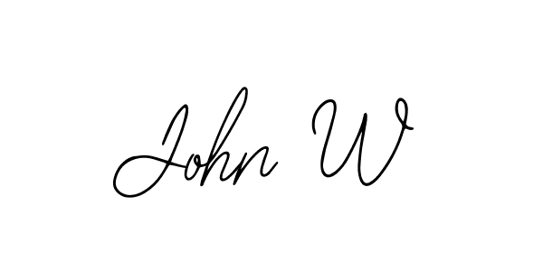 How to make John W name signature. Use Bearetta-2O07w style for creating short signs online. This is the latest handwritten sign. John W signature style 12 images and pictures png