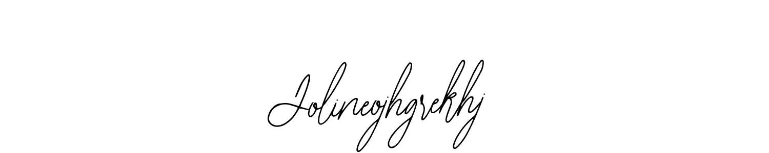 The best way (Bearetta-2O07w) to make a short signature is to pick only two or three words in your name. The name Jolineojhgrekhj include a total of six letters. For converting this name. Jolineojhgrekhj signature style 12 images and pictures png