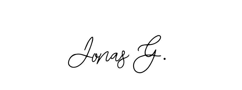 How to make Jonas G. name signature. Use Bearetta-2O07w style for creating short signs online. This is the latest handwritten sign. Jonas G. signature style 12 images and pictures png