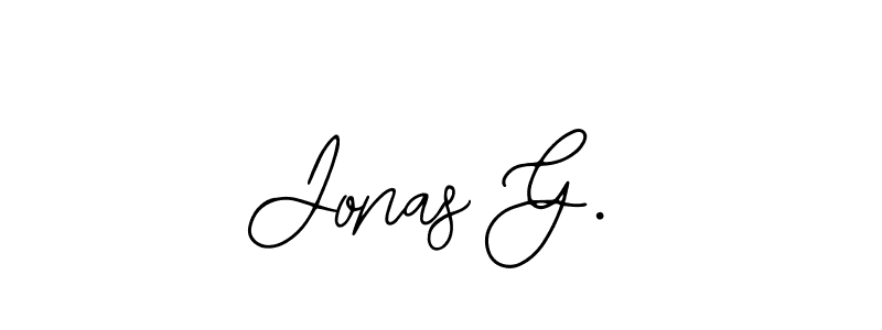 The best way (Bearetta-2O07w) to make a short signature is to pick only two or three words in your name. The name Jonas G. include a total of six letters. For converting this name. Jonas G. signature style 12 images and pictures png