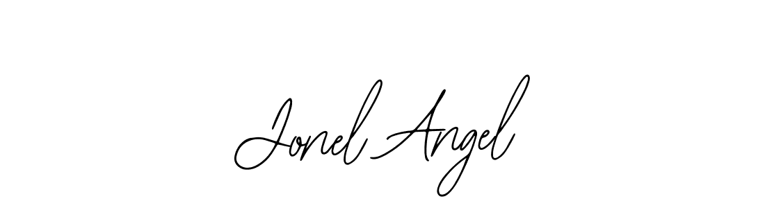 The best way (Bearetta-2O07w) to make a short signature is to pick only two or three words in your name. The name Jonel Angel include a total of six letters. For converting this name. Jonel Angel signature style 12 images and pictures png