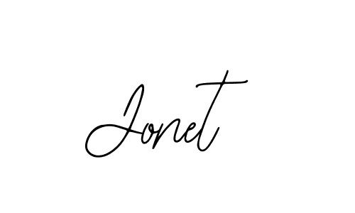 You should practise on your own different ways (Bearetta-2O07w) to write your name (Jonet) in signature. don't let someone else do it for you. Jonet signature style 12 images and pictures png