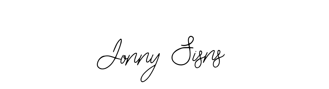 How to make Jonny Sisns name signature. Use Bearetta-2O07w style for creating short signs online. This is the latest handwritten sign. Jonny Sisns signature style 12 images and pictures png