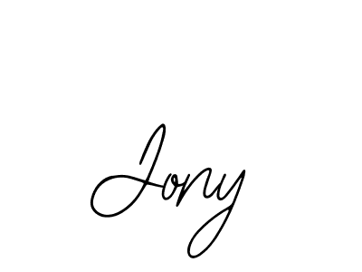 Use a signature maker to create a handwritten signature online. With this signature software, you can design (Bearetta-2O07w) your own signature for name Jony. Jony signature style 12 images and pictures png