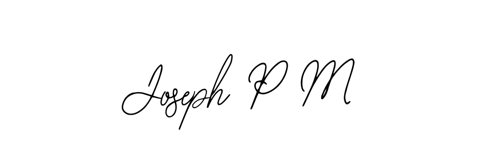 Use a signature maker to create a handwritten signature online. With this signature software, you can design (Bearetta-2O07w) your own signature for name Joseph P M. Joseph P M signature style 12 images and pictures png