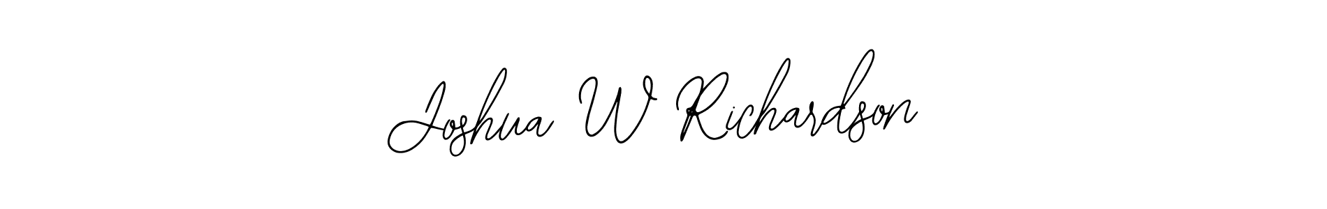 How to make Joshua W Richardson name signature. Use Bearetta-2O07w style for creating short signs online. This is the latest handwritten sign. Joshua W Richardson signature style 12 images and pictures png