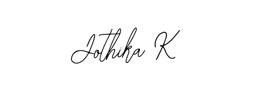 The best way (Bearetta-2O07w) to make a short signature is to pick only two or three words in your name. The name Jothika K include a total of six letters. For converting this name. Jothika K signature style 12 images and pictures png