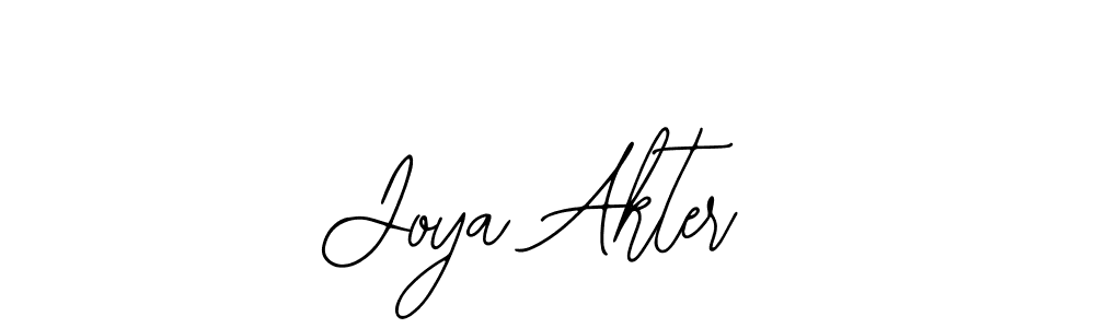 How to make Joya Akter name signature. Use Bearetta-2O07w style for creating short signs online. This is the latest handwritten sign. Joya Akter signature style 12 images and pictures png