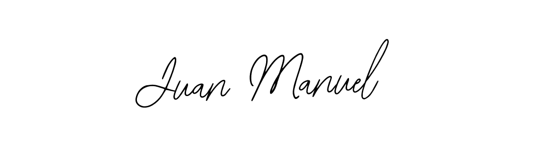 How to make Juan Manuel name signature. Use Bearetta-2O07w style for creating short signs online. This is the latest handwritten sign. Juan Manuel signature style 12 images and pictures png