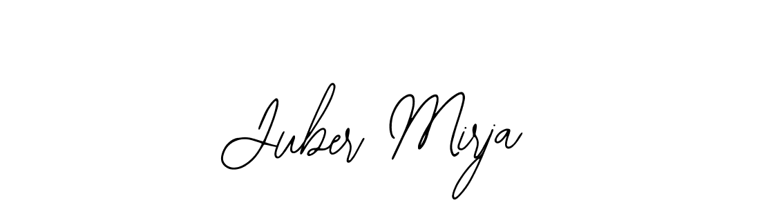 How to make Juber Mirja name signature. Use Bearetta-2O07w style for creating short signs online. This is the latest handwritten sign. Juber Mirja signature style 12 images and pictures png