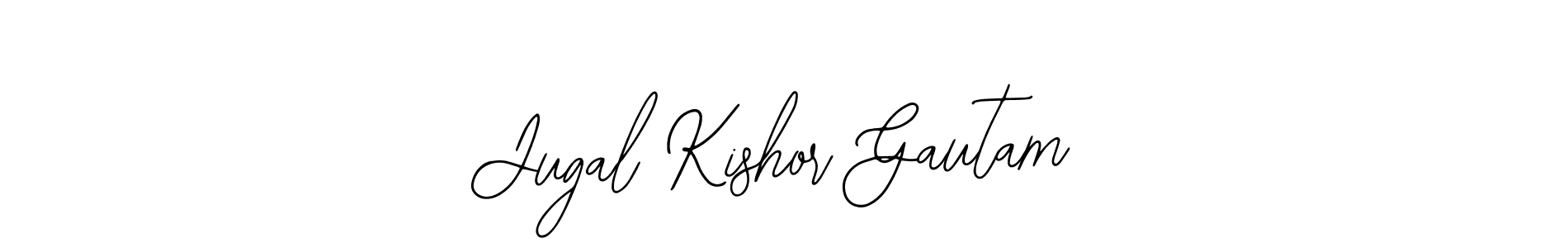 You should practise on your own different ways (Bearetta-2O07w) to write your name (Jugal Kishor Gautam) in signature. don't let someone else do it for you. Jugal Kishor Gautam signature style 12 images and pictures png