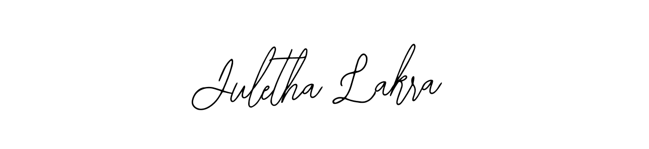 Bearetta-2O07w is a professional signature style that is perfect for those who want to add a touch of class to their signature. It is also a great choice for those who want to make their signature more unique. Get Juletha Lakra name to fancy signature for free. Juletha Lakra signature style 12 images and pictures png