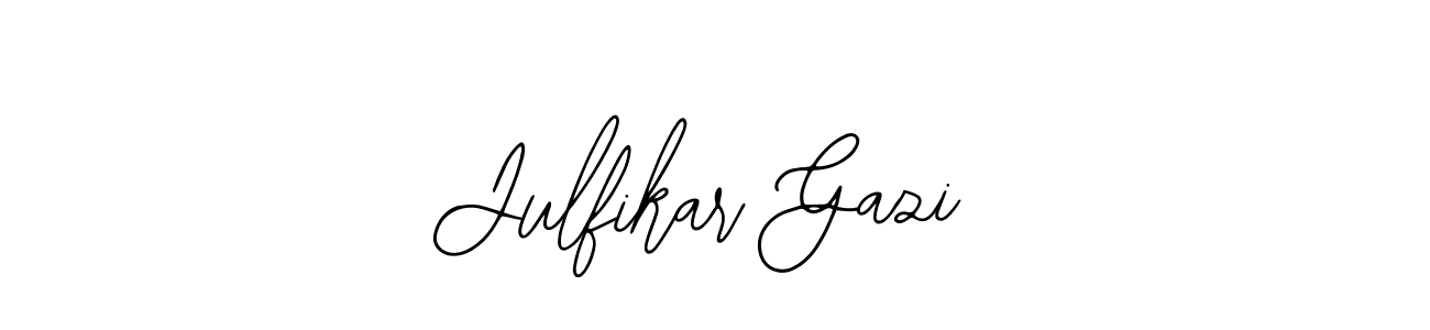 The best way (Bearetta-2O07w) to make a short signature is to pick only two or three words in your name. The name Julfikar Gazi include a total of six letters. For converting this name. Julfikar Gazi signature style 12 images and pictures png