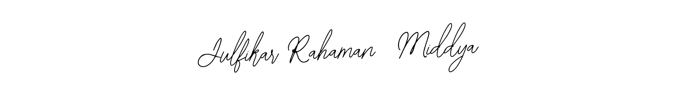 if you are searching for the best signature style for your name Julfikar Rahaman  Middya. so please give up your signature search. here we have designed multiple signature styles  using Bearetta-2O07w. Julfikar Rahaman  Middya signature style 12 images and pictures png